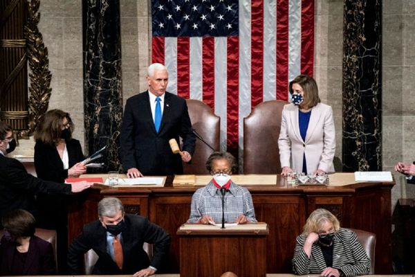 With Mike Pence Presiding, Joint Session of Congress Confirms Electoral Votes for President-elect Joe Biden
