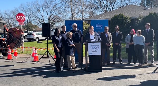 Photo of press conference in California