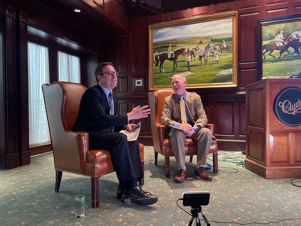 Photo of Alan Davidson and Drew Clark at the event