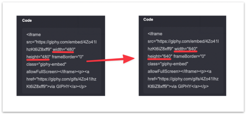 Customize the size of the Gif