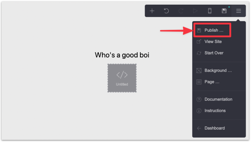 Publish the Carrd website to view Gif
