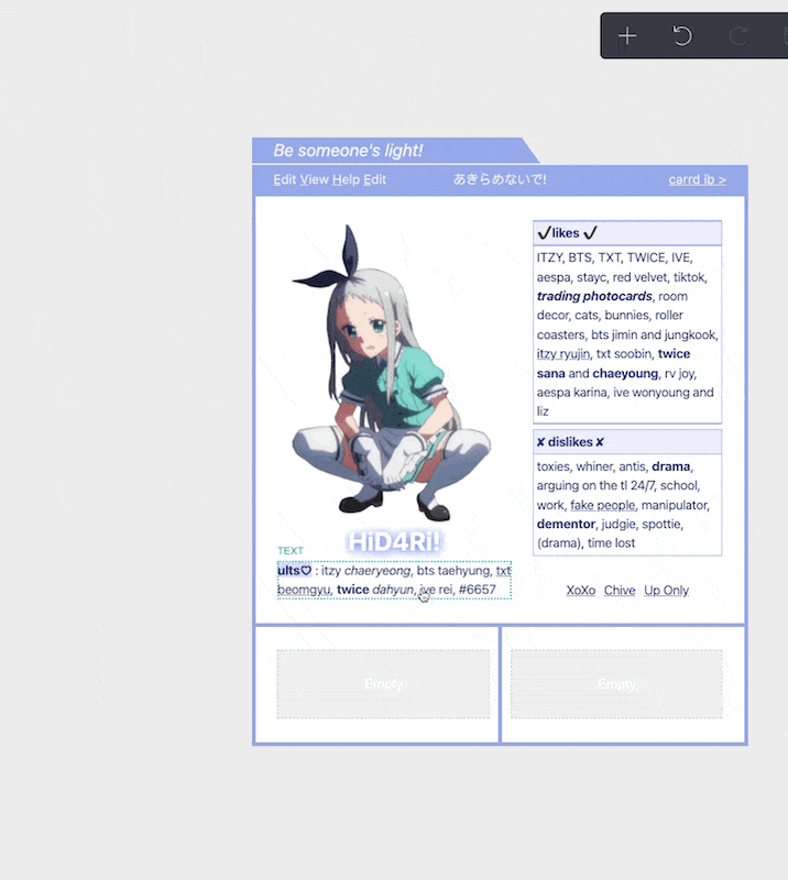 Make a copy of the text