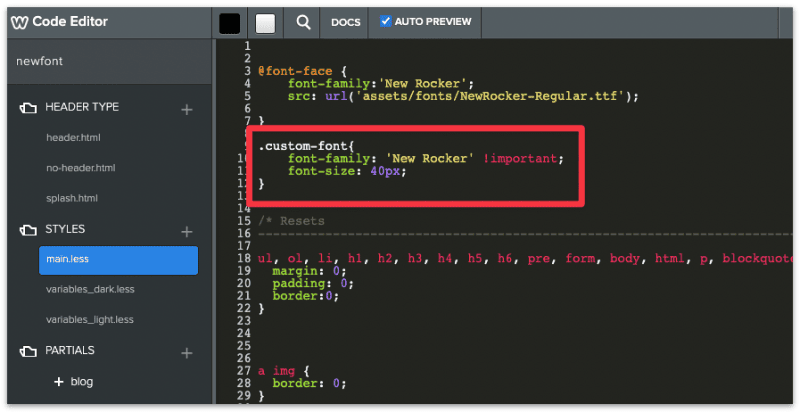 Copy and paste the new custom font
