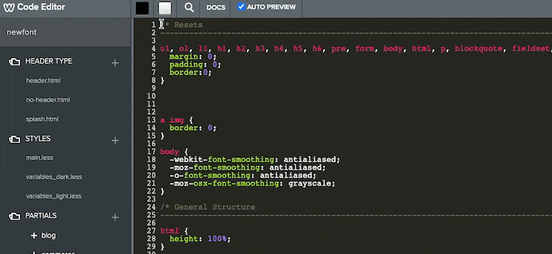 Copy and paste the custom font code