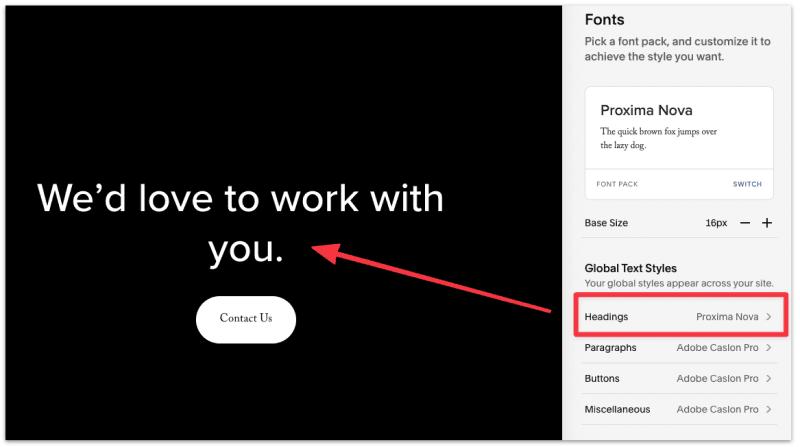 Updated headings font —&nbsp;Proxima Nova