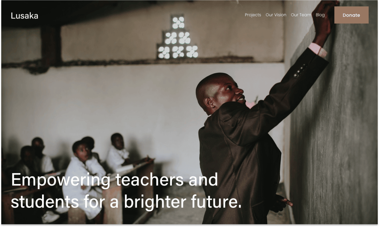 Lusaka home page section