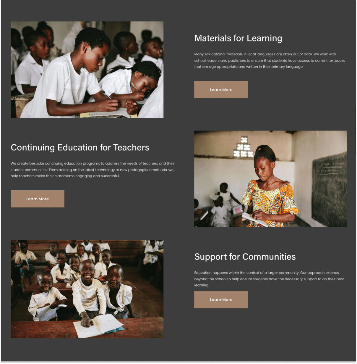 Lusaka features/service page section