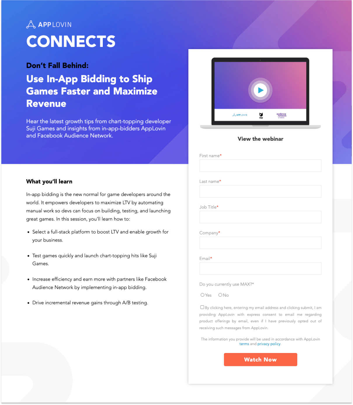 Applovin marketing site