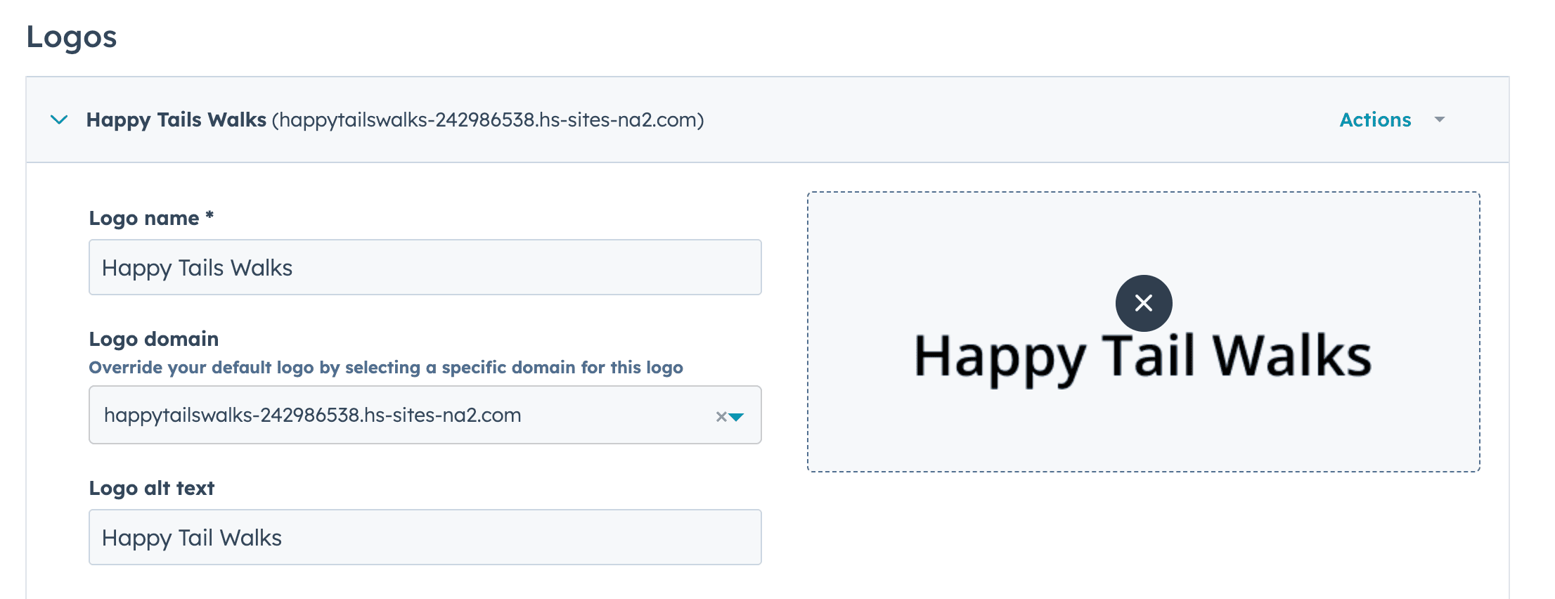 Hubspot brand settings