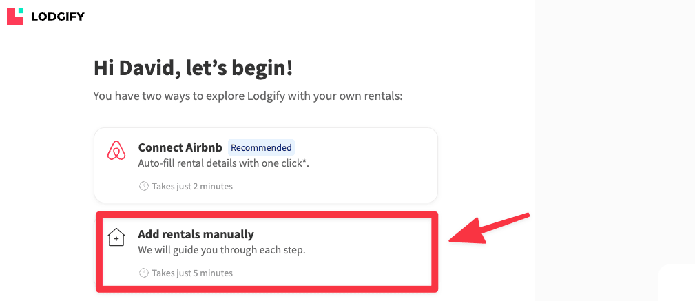 Add rentals manually