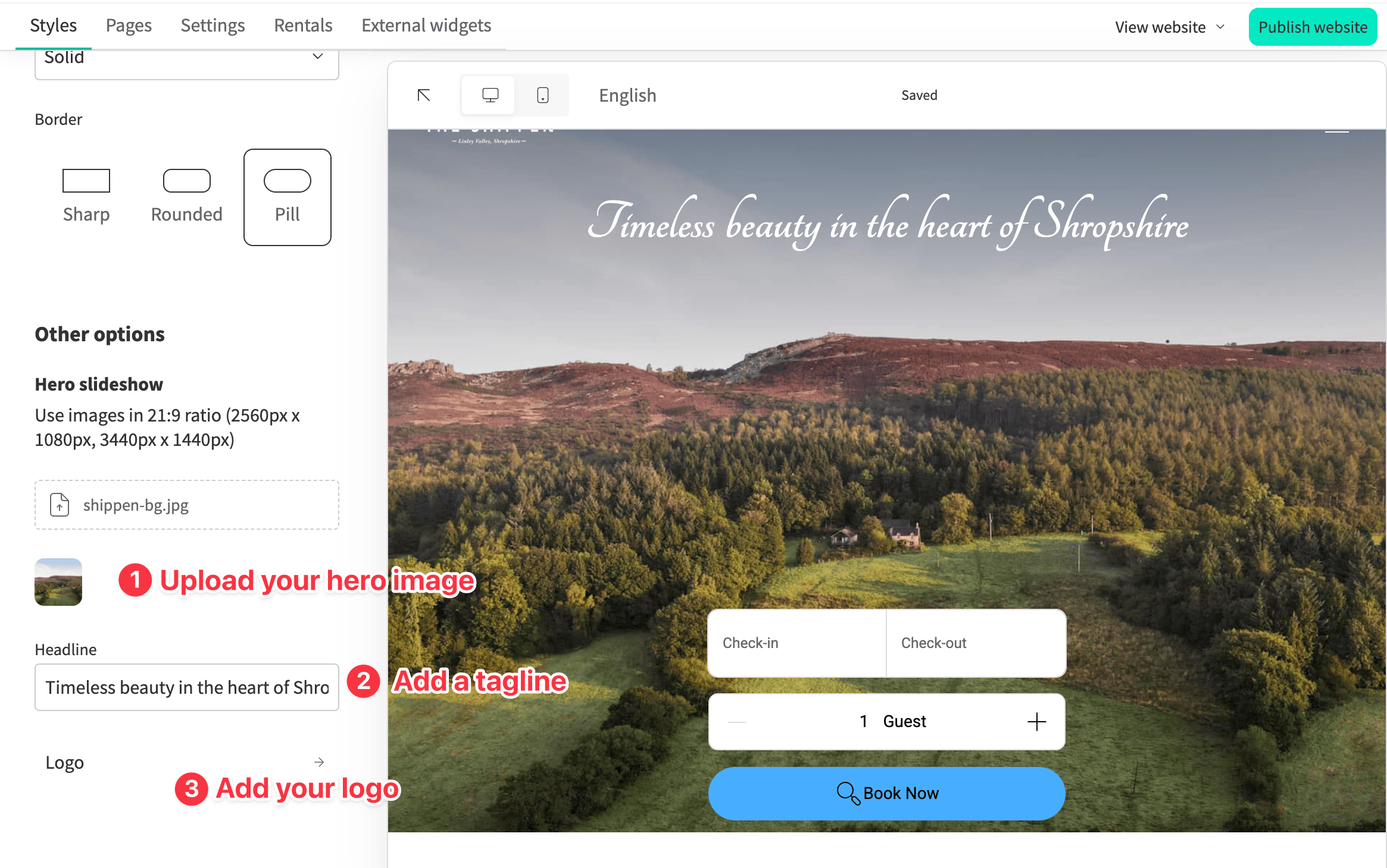 Set up other branding elements for your site
