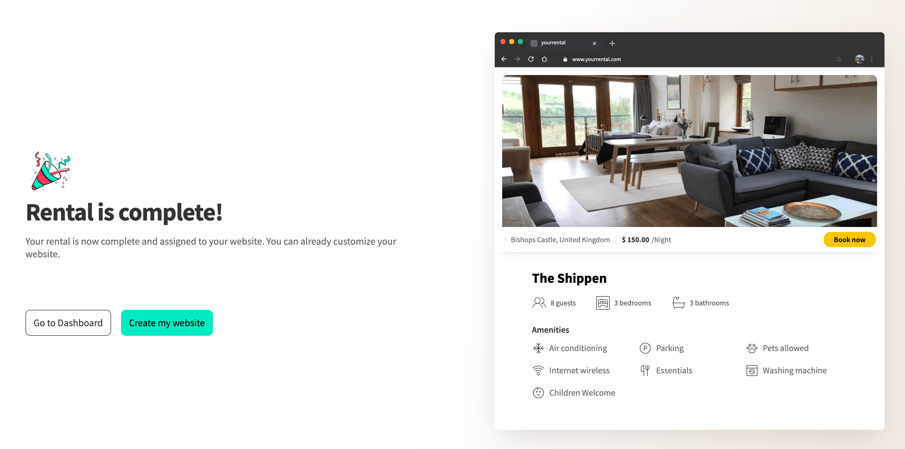 rental setup complete