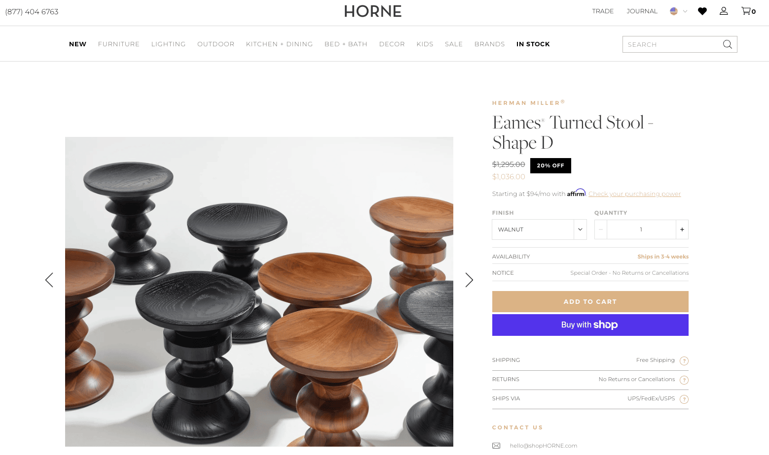 Example Shopify checkout page