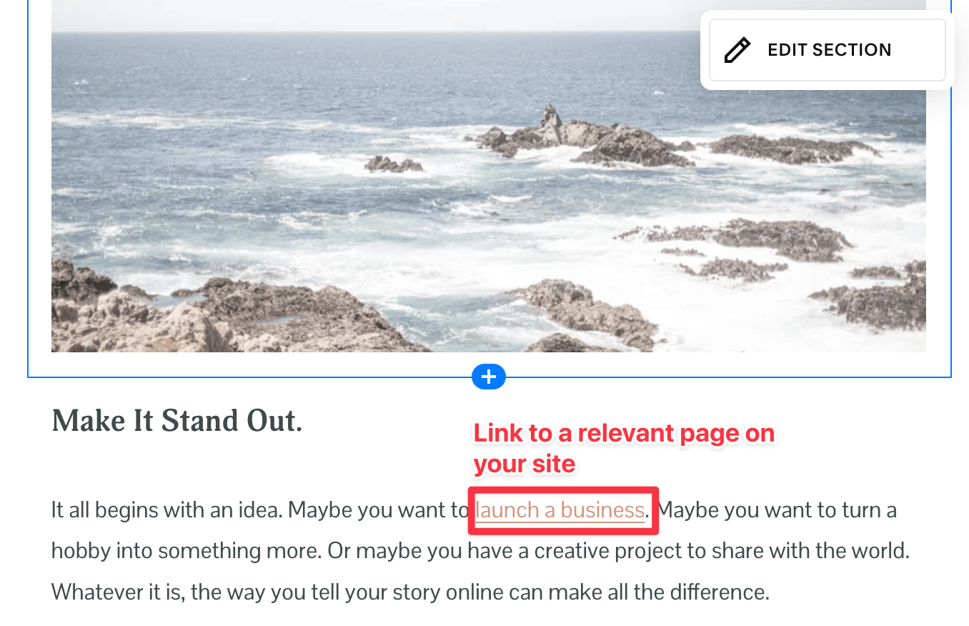 Add internal links to your Squarespace site