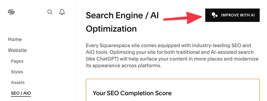 Improve your site SEO with Squarespace AI