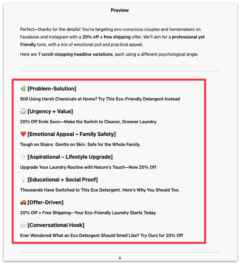 Analyze the custom gpt results