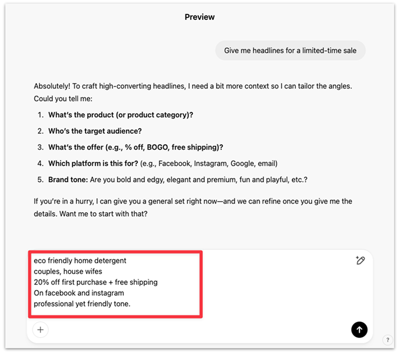 Test your custom GPT