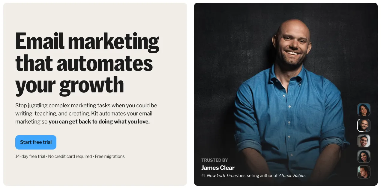 Convertkit home page