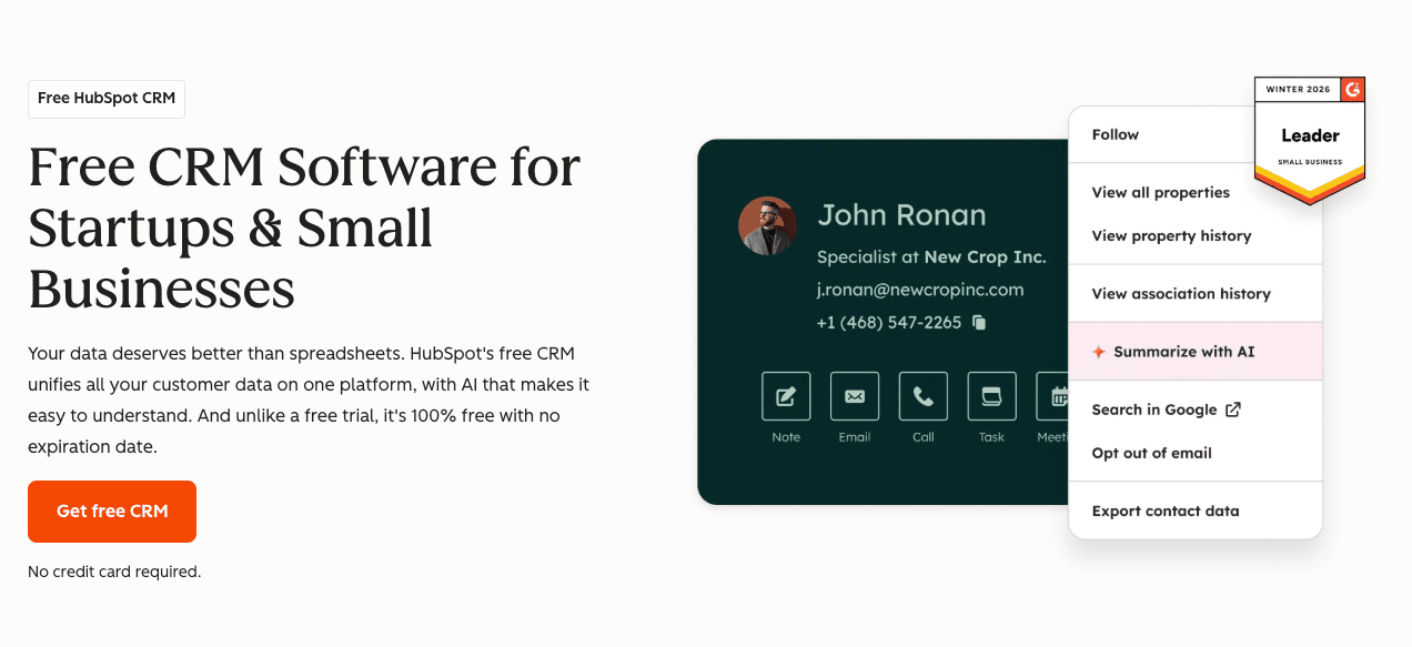 Hubspot free CRM
