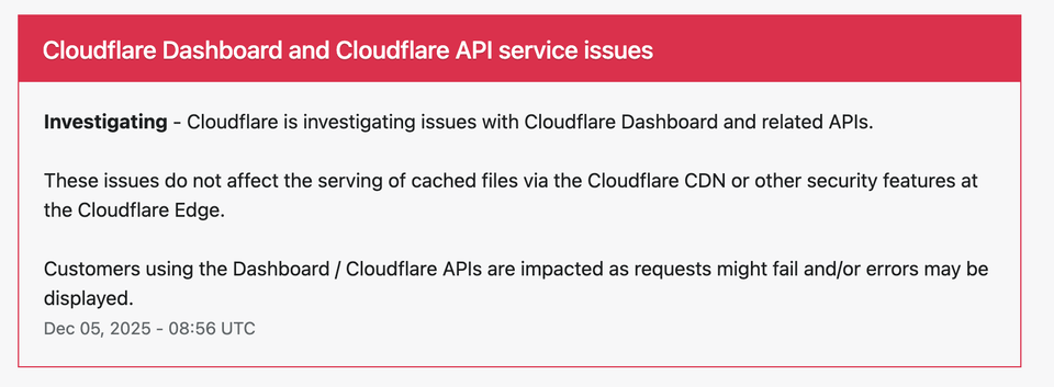Cloudflare Dashboard & API Service Issues: What’s Happening Right Now (Live Analysis)
