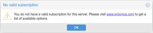 Verwijderen van 'No Valid Subscription' pop-up in ProxMox