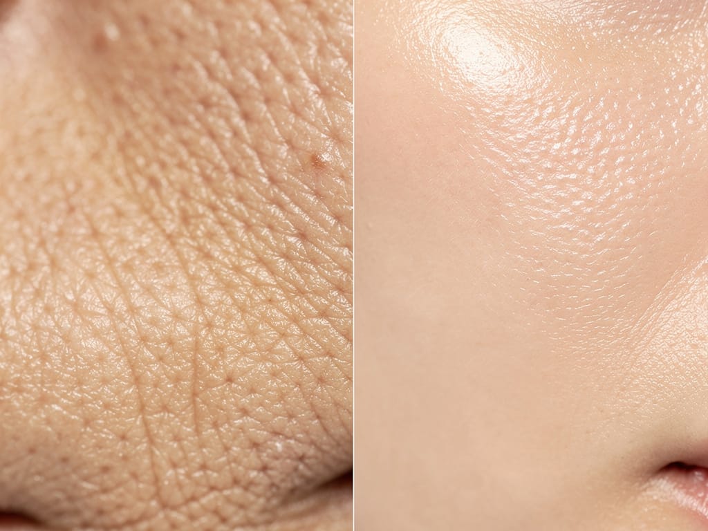 Close-up of delicate skin texture