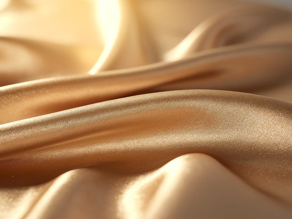 Close-up of a luxurious silk pillowcase