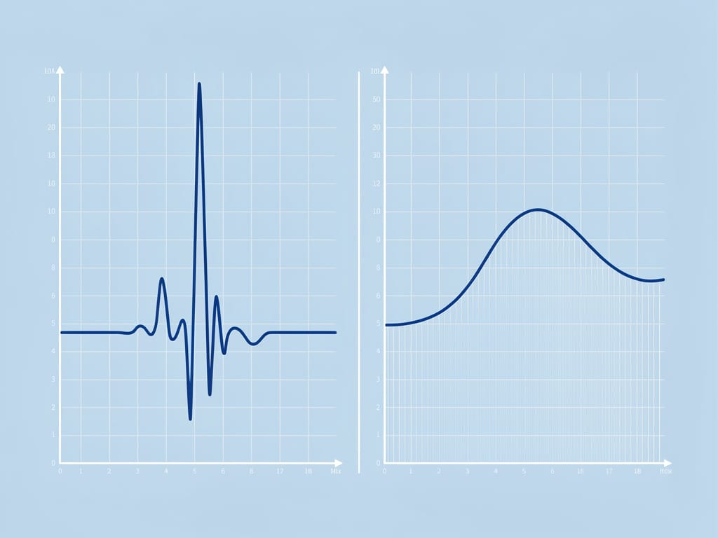 A diagram comparing a sharp blood sugar spike to a gentle curve.