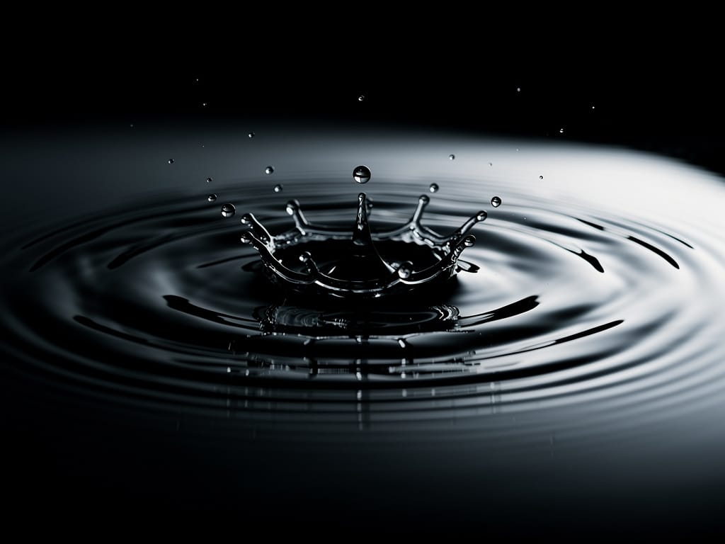 Abstract visual of a sound wave disrupting water