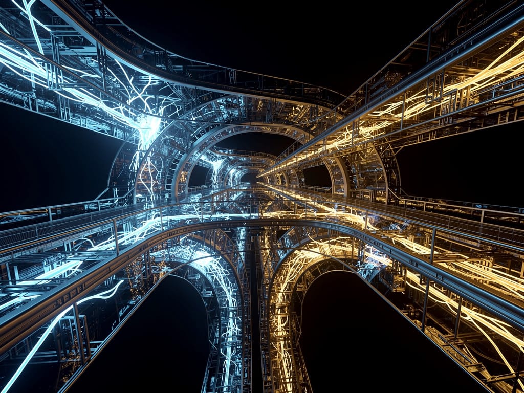 Abstract glowing neural network representing brain health and activity