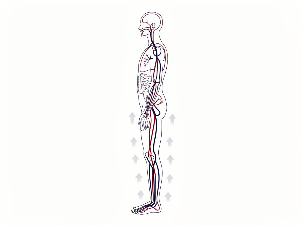 Diagram showing poor circulation from sitting