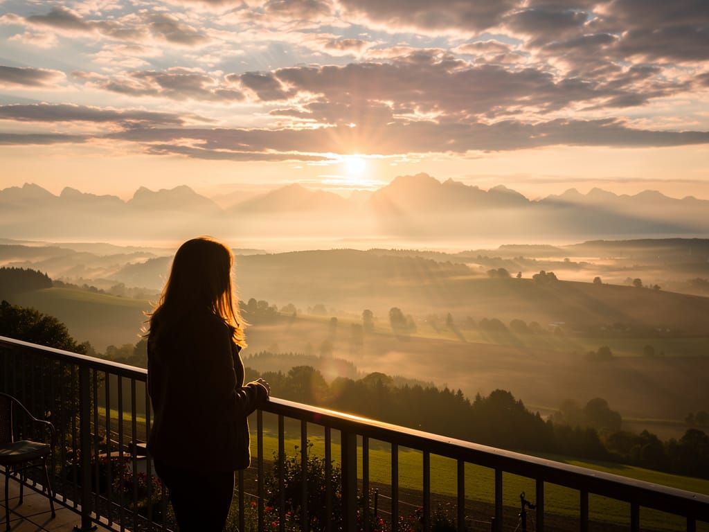 A person getting morning sunlight to set their circadian rhythm