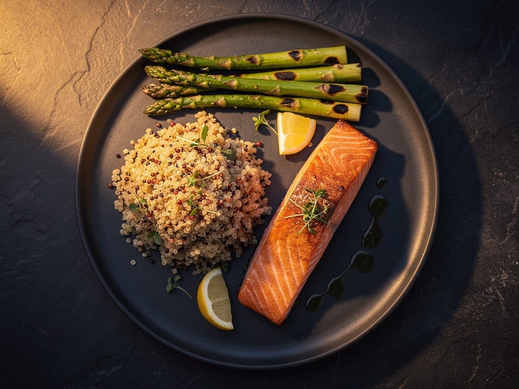 A healthy dinner representing time-restricted eating