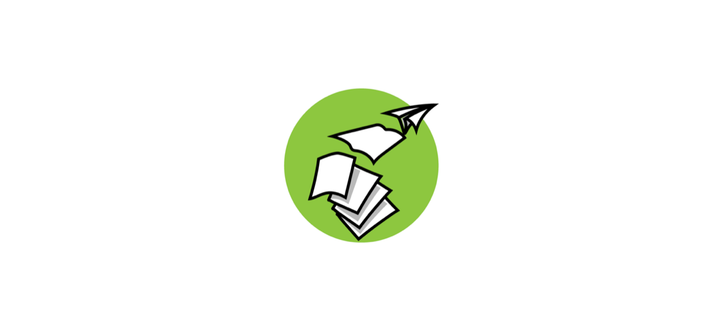 Logo des Instituts mit Papier und Papierflieger