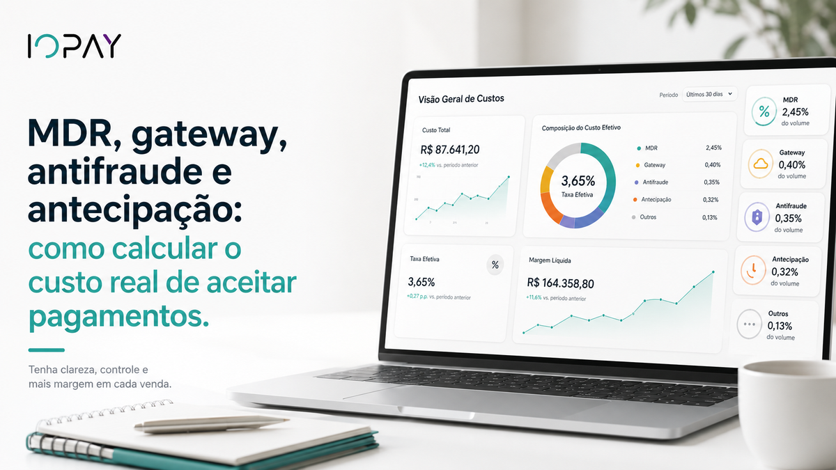 MDR, gateway, antifraude e antecipação: como calcular o custo real de aceitar pagamentos