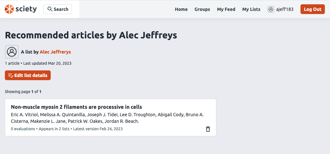 List page with updated description 