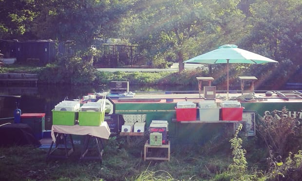 The Record Deck moored in its usual location. Photograph: Luke Guilford
