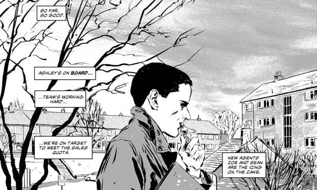 A panel from The Opportunity, Will Volley's graphic novel.