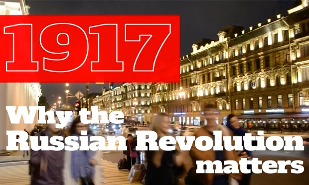 Revolution in the head: a title card from 1917: Why The Russian Revolution Matters. Photograph: WORLDwrite via Vimeo