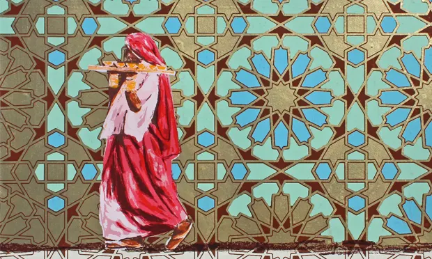 Detail from Indian Woman #CosmicChange by Natasha Kumar. Image: Affordable Art Fair