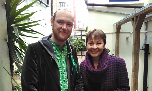 Alistair Binnie-Lubbock with Caroline Lucas