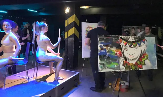 “More like a club night”: Art Battle III in action. Photograph: Carlotta Goulden