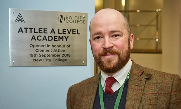 Former prime minister honoured at official opening of A-level academy in east London