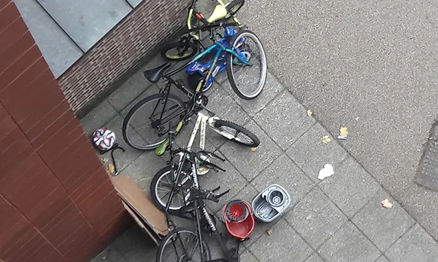 A resident's photograph showing some of the bikes dumped on the estate and left unsupervised