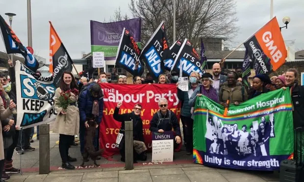 Campaigners up pressure over hospital cleaners’ pay with Valentine’s Day protest