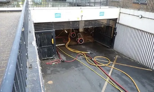 25 firefighters tackled a fire in a car park on Lea Bridge Road
