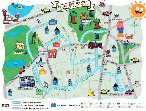 Stoke Newington schoolkids create ‘iconic’ map of low-pollution walks