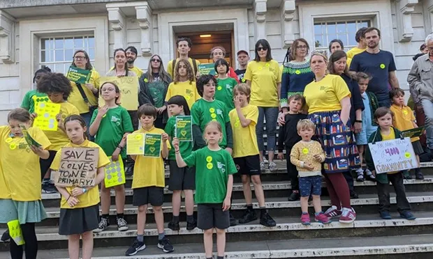 ‘I don’t want my school to close’: Families from Dalston primary protest against merger plans for second time in a week
