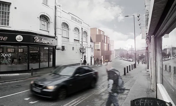 An artist's impression of what the Crossway site will look like if the project is built. Image: JUB Studio