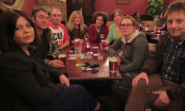 Mehetabel Road residents at the Chesham Arms pub, where they met to discuss the problems